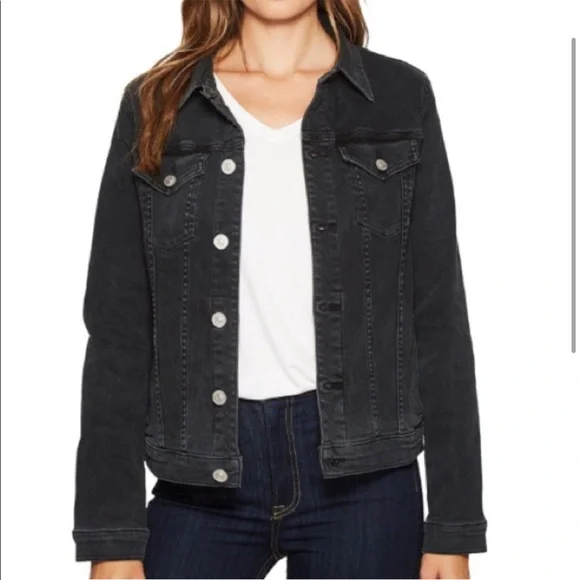 Hudson Jeans Moto Oversized Jacket Grey Black Denim Size Small - Picture 2 of 16